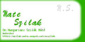 mate szilak business card