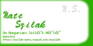 mate szilak business card